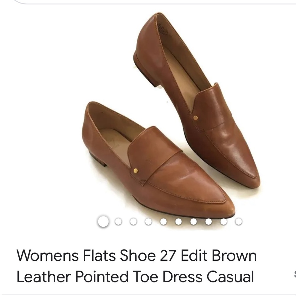27 EDIT BROWN POINTED TOE LOAFERS